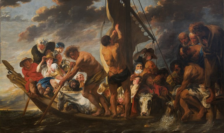 The Tribute Money. Peter Finding the Silver Coin in the Mouth of the Fish. (The Ferry Boat to Antwer à Jacob Jordaens