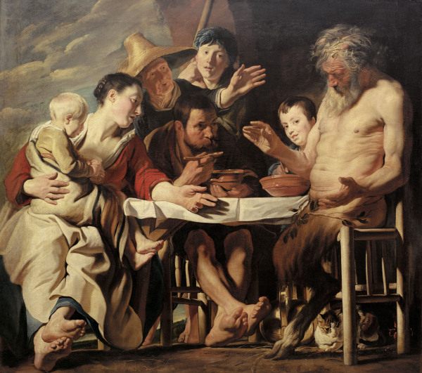 Jordaens / Satyr and the Peasants /C1600 à Jacob Jordaens