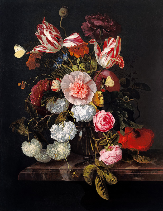 nature morte avec des fleurs à Jacob van Walscapelle
