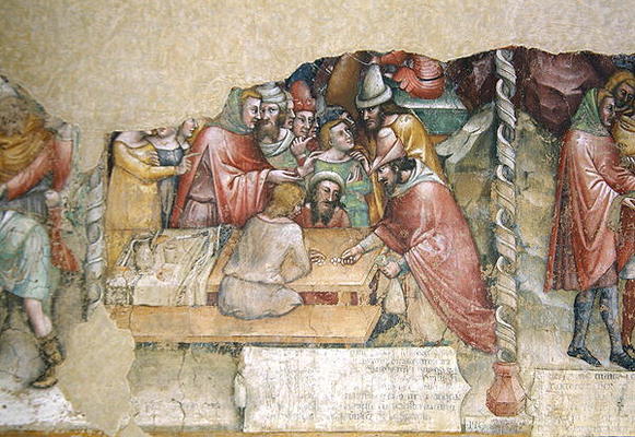 Joseph sold by brothers (fresco) à Jacopo da Bologna