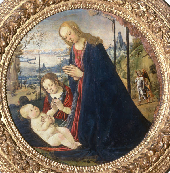 J.del Sellaio / Marie adorant l''Enfant à Jacopo del Sellaio