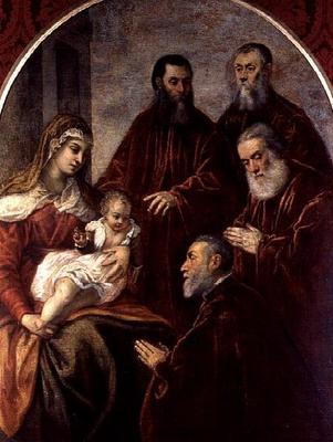 Madonna and Child with Senators à Jacopo Robusti Tintoretto