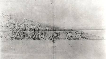 Study of the frieze from a pediment of the Parthenon à Jacques Carrey