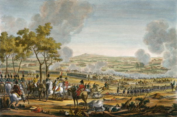 The Battle of Wagram, 7 July 1809, engraved by Louis Francois Mariage (aquatint) à Jacques Francois Joseph Swebach