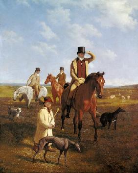 portrait de Lord Rivers à cheval avec ses amis