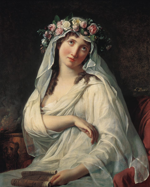 Bekraenzte Vestalin à Jacques Louis David