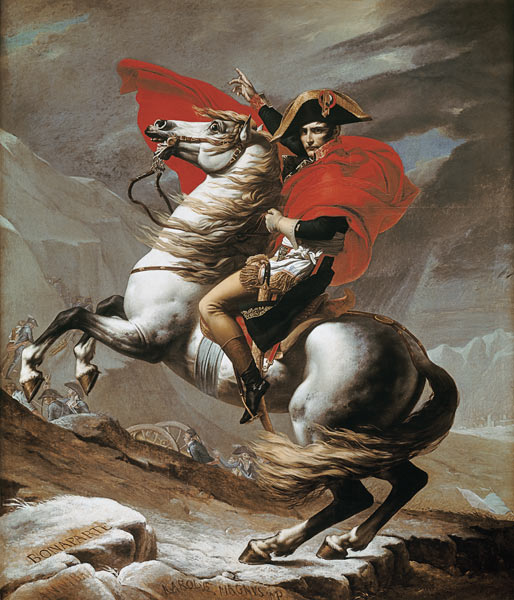 Napoléon franchissant les Alpes à Jacques Louis David