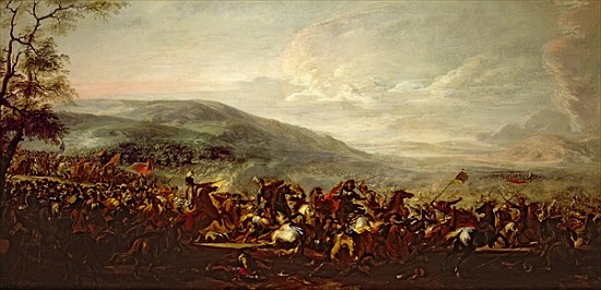 Battle between the Hungarians and Turkish à Jacques (Le Bourguignon) Courtois