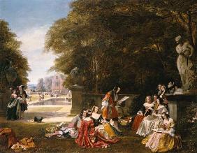 fête de jardin à Summer-Hill à des temps Charles II