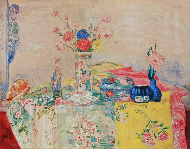 Still life with chinoiseries à James Ensor