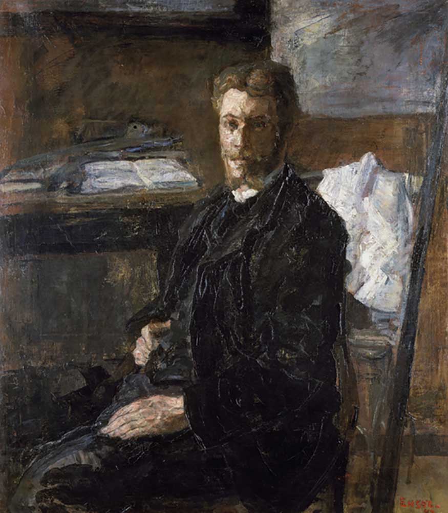 Portrait of the Artist Willy Finch (Portrait du peintre Willy Finch), 1882, by James Ensor (1860-194 à James Ensor