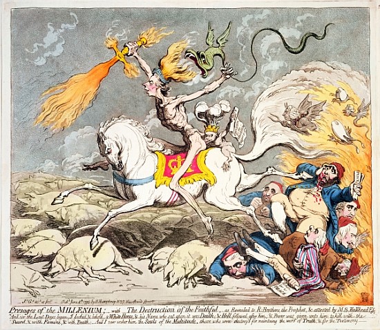 Presages of the Millennium, published by  Hannah Humphrey in 1795 à James Gillray