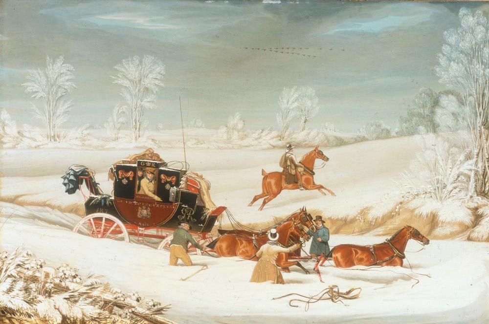 The Mailcoach in a Drift of Snow à James Pollard