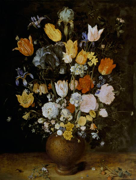 Botte de fleurs dans le vase d'argile à Jan Brueghel l'Ancien