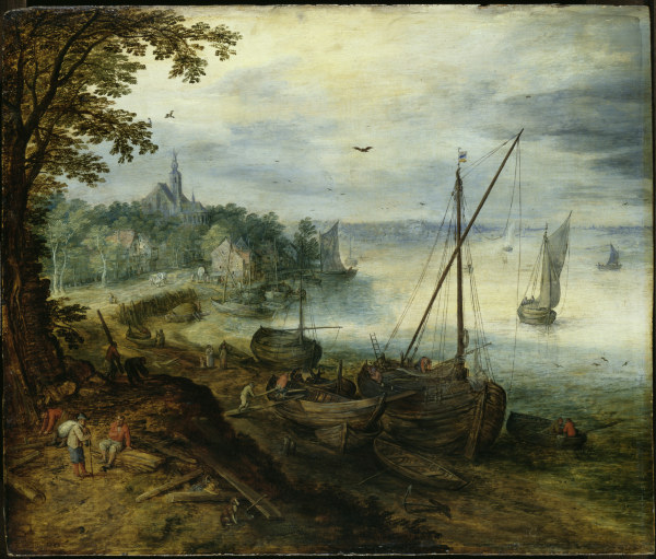 Flußlandschaft mit Holzhackern à Jan Brueghel l'Ancien