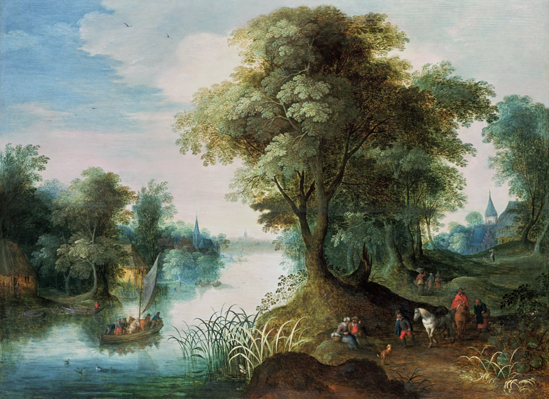River Landscape à Jan Brueghel l'Ancien