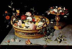 Panier de fleurs et essai de fleurs à Jan Brueghel l'Ancien
