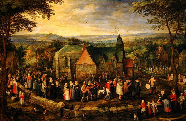 Country Life with a Wedding Scene (oil on canvas) à Jan Brueghel l'Ancien