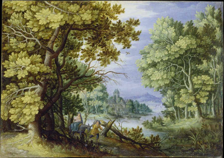Forest Landscape with Flight into Egypt à Jan Brueghel le Jeune