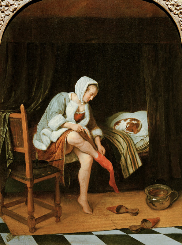 J.Steen, Frau bei der Toilette - Jan Steen en reproduction imprimée ou  copie peinte à l\'huile sur toile