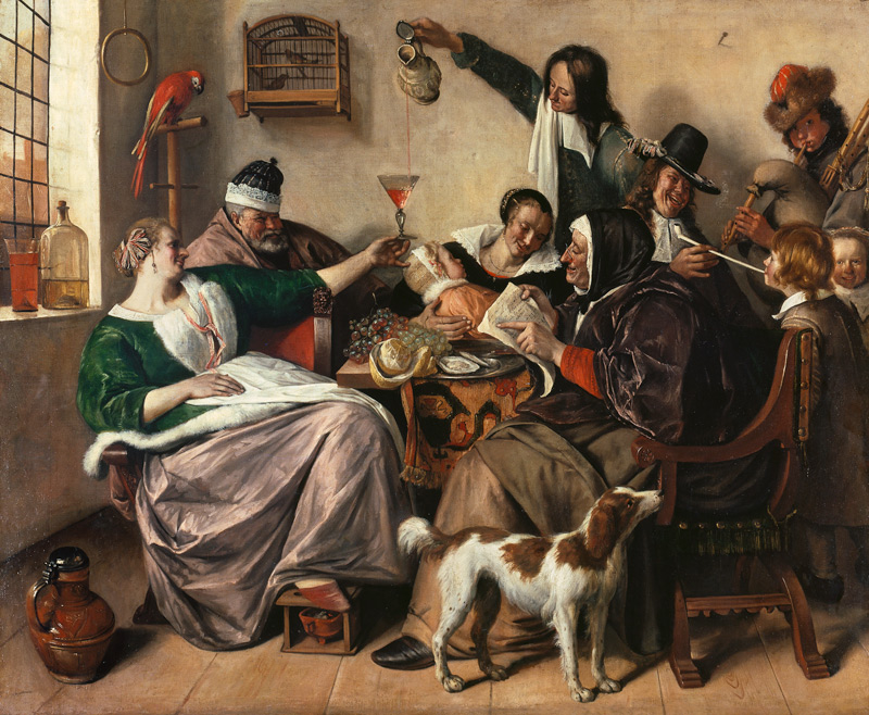 Société joyeuse (la famille du peintre) à Jan Havickszoon Steen