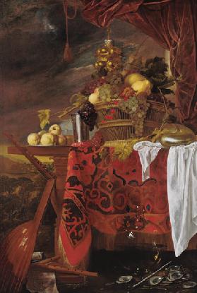 Still Life with Basket of Fruit and Landscape beyond