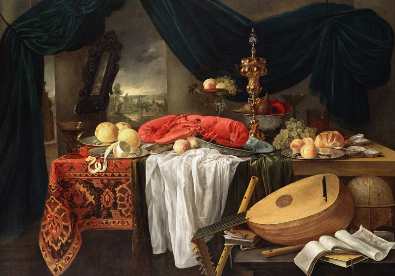Still Life with a Lobster, Lemons and a Lute à Jan van den Hecke