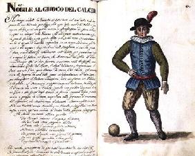 Nobleman playing football, Venetian