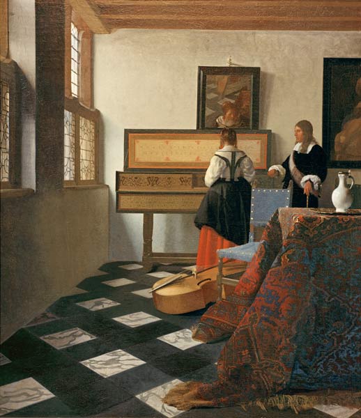La leçon de musique à Johannes ou Jan  Vermeer de Delft
