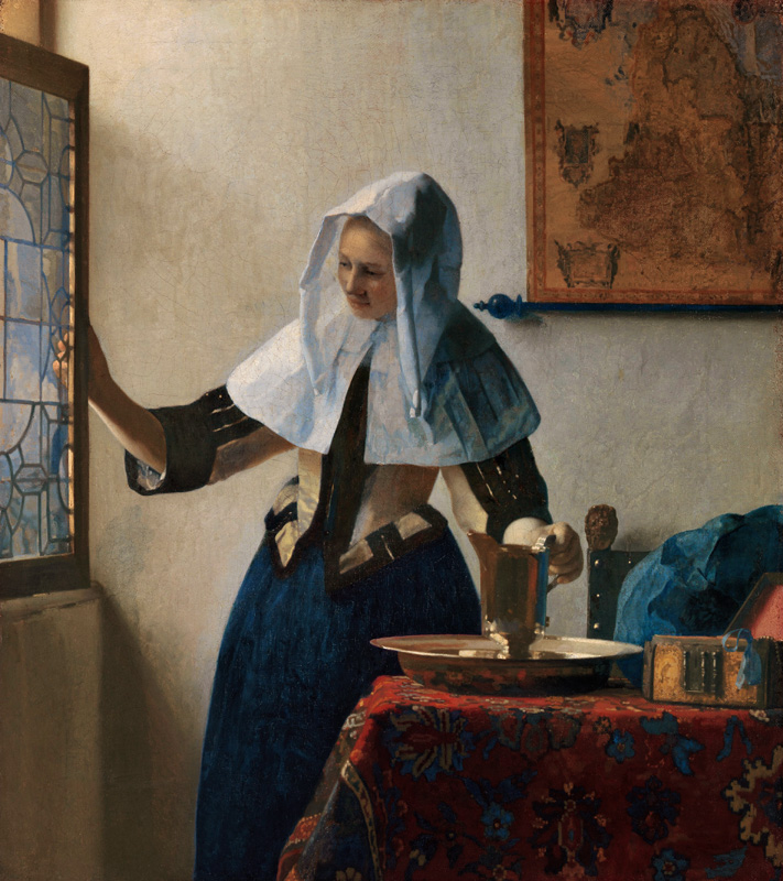 Jeune femme hollandaise avec une cruche d'eau à Johannes ou Jan  Vermeer de Delft
