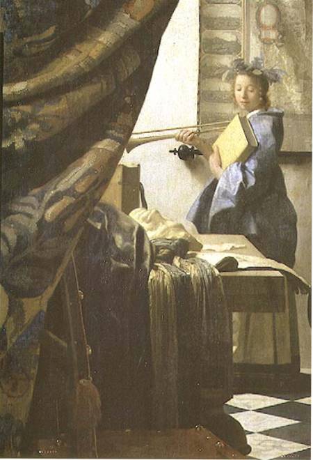 The Painter in his Studio à Johannes ou Jan  Vermeer de Delft