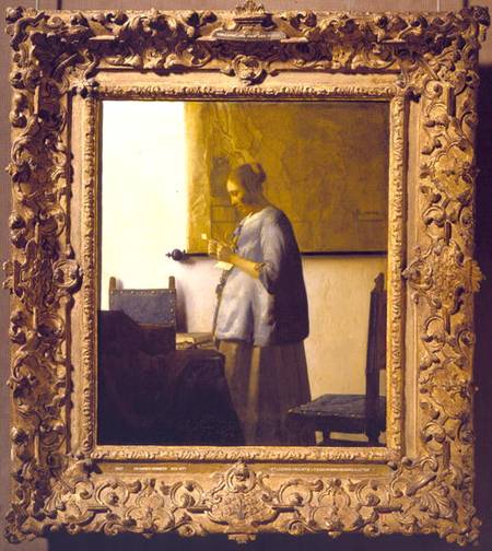 Woman Reading a Letter à Johannes ou Jan  Vermeer de Delft
