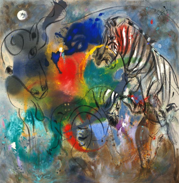 Zebra Mares, 1988 (oil on canvas)  à Jane  Deakin