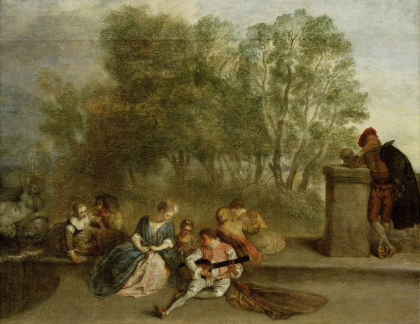 A.Watteau, Belustigung im Freien à Jean-Antoine Watteau