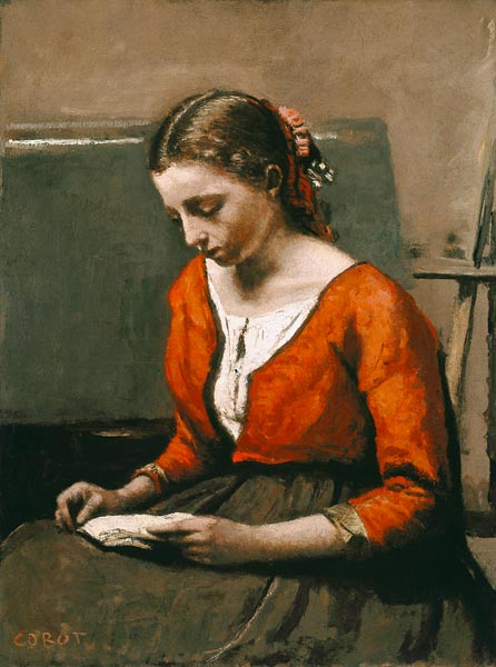 Fille lisant à Jean-Baptiste-Camille Corot