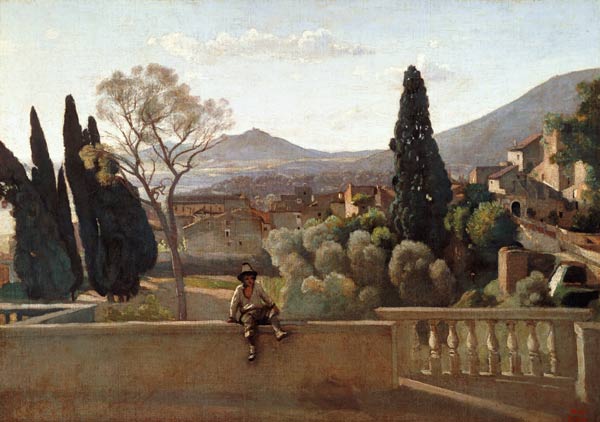The Gardens of the Villa d'Este, Tivoli à Jean-Baptiste-Camille Corot