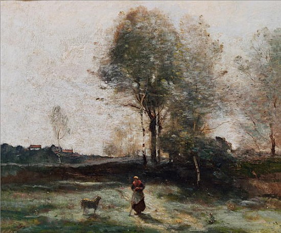 Landscape or, Morning in the Field à Jean-Baptiste-Camille Corot