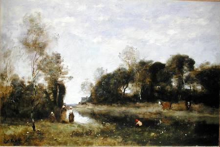 Souvenir of the Bresle at Incheville à Jean-Baptiste-Camille Corot