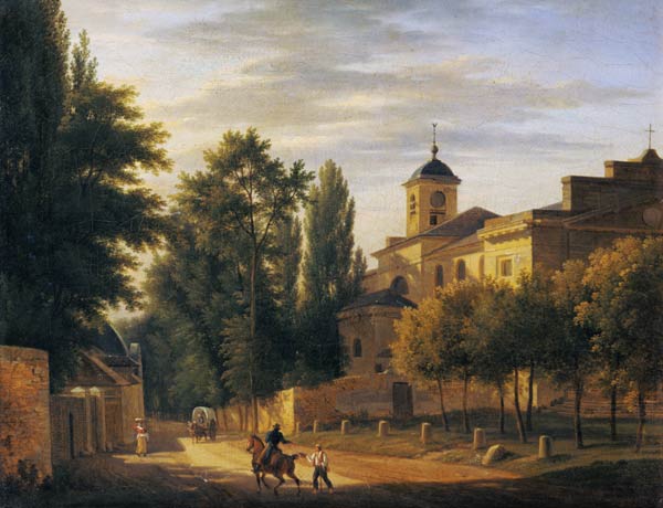 View of the Church of Ville d'Avray in c.1820 à Jean Baptiste Gabriel Langlace