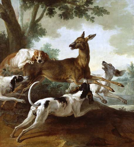 A Deer Chased by Dogs à Jean Baptiste Oudry