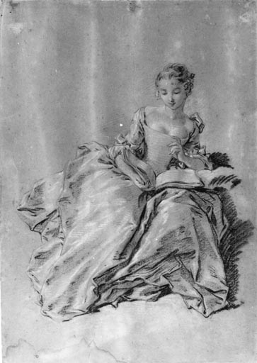 Femme assise et lisant à Jean Baptiste Oudry