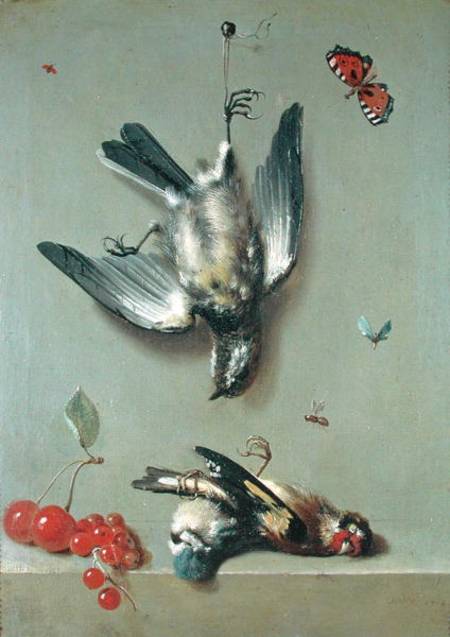 Still Life of Dead Birds and Cherries à Jean Baptiste Oudry