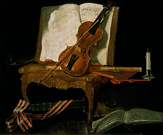 Still Life with a Violin à Jean Baptiste Oudry
