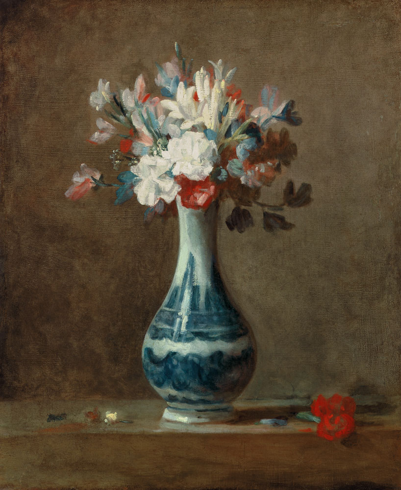 A Vase of Flowers - Jean-Baptiste Siméon Chardin