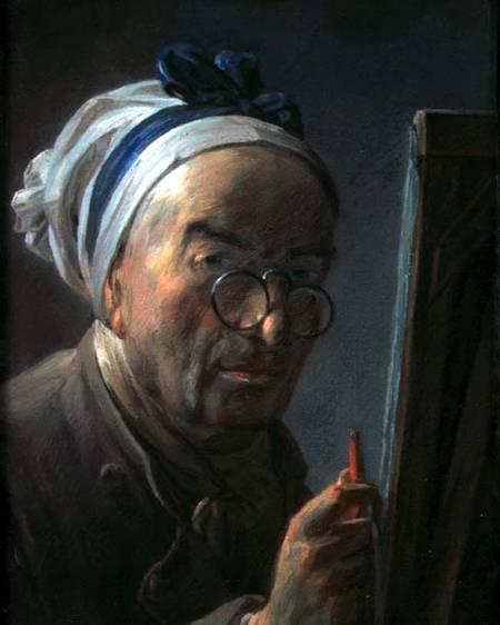 Self Portrait with an Easel à Jean-Baptiste Siméon Chardin