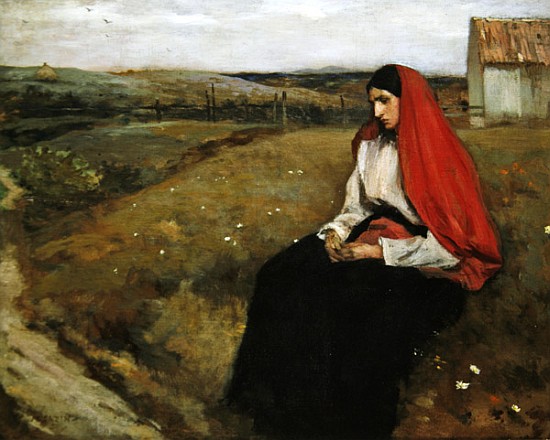 Woman in a landscape à Jean-Charles Cazin