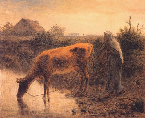 paysanne avec une vache à Jean-François Millet