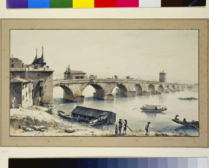 Ansicht der Rhone-Brücke in Lyon à Jean Jacques de Boissieu