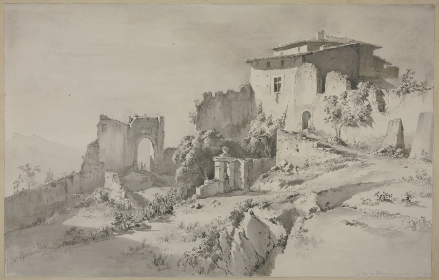 Landscape near Dargoire - Jean Jacques de Boissieu en reproduction imprimée  ou copie peinte à l\'huile sur toile