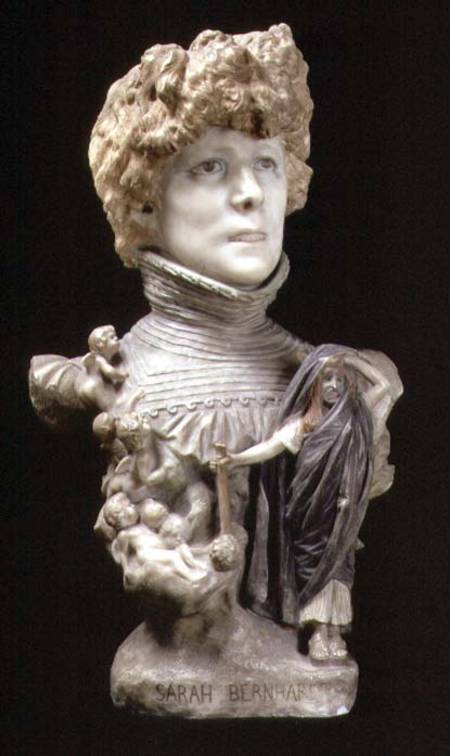 Portrait Bust of Sarah Bernhardt (1844-1923) French actress à Jean-Léon Gérome
